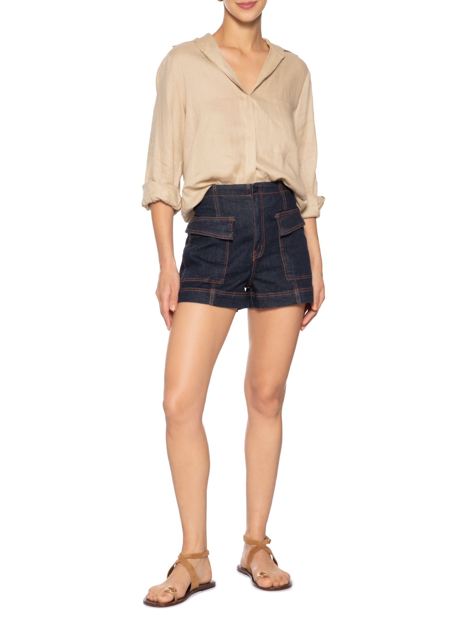 Short Feminino Alfaiataria Confort Azul  Dress To