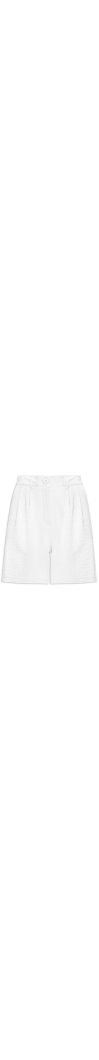 Short Feminino Alfaiataria De Pregas - Branco