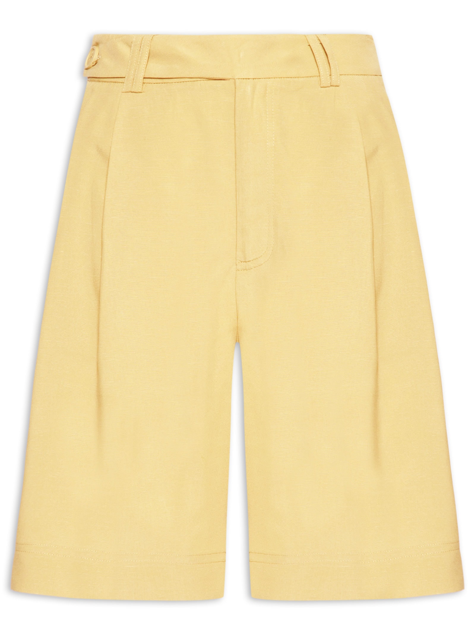 Short Feminino Alfaiataria Marieta Amarelo Animale Jeans
