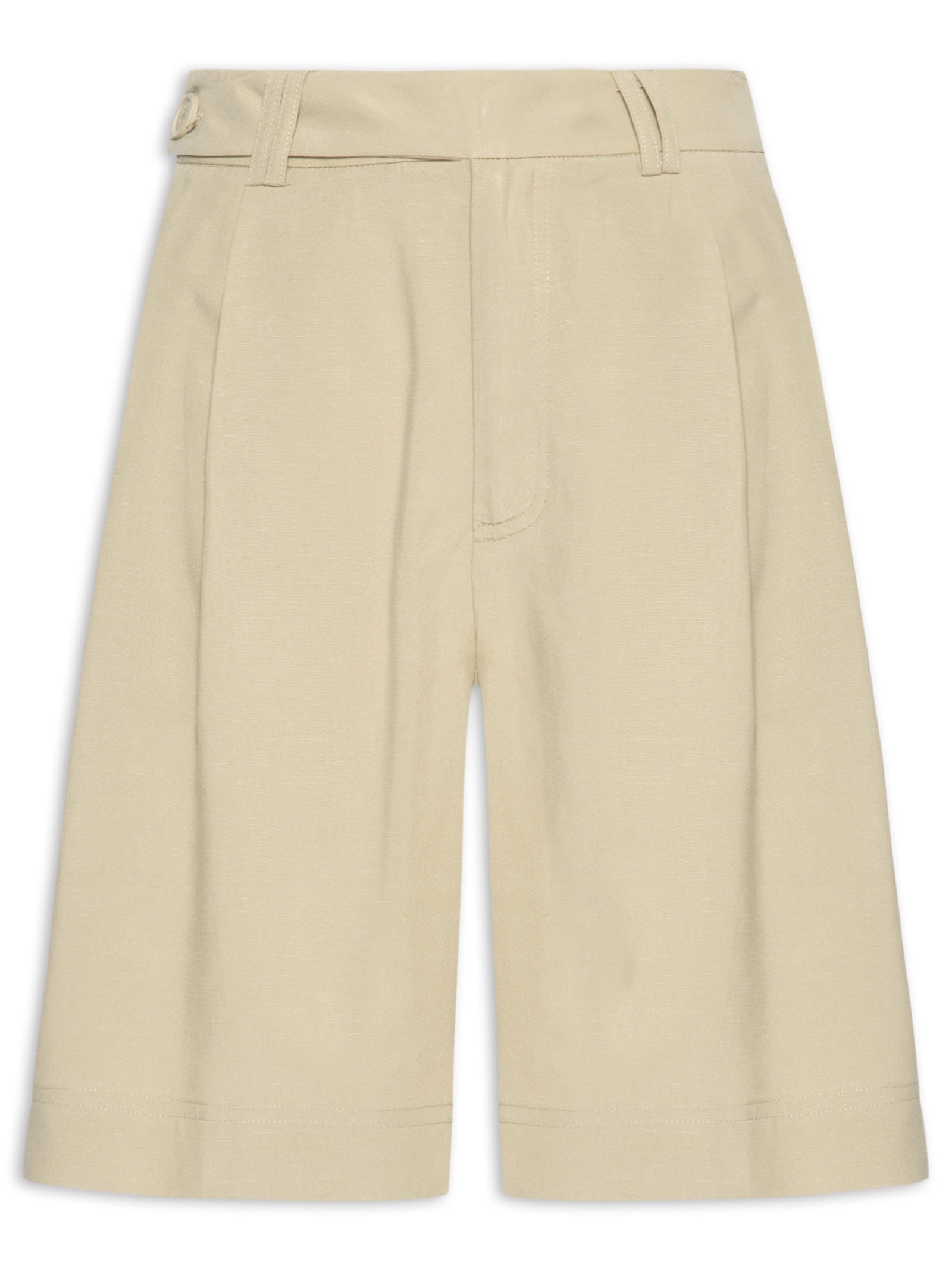 Short Feminino Alfaiataria Marieta Bege Animale Jeans
