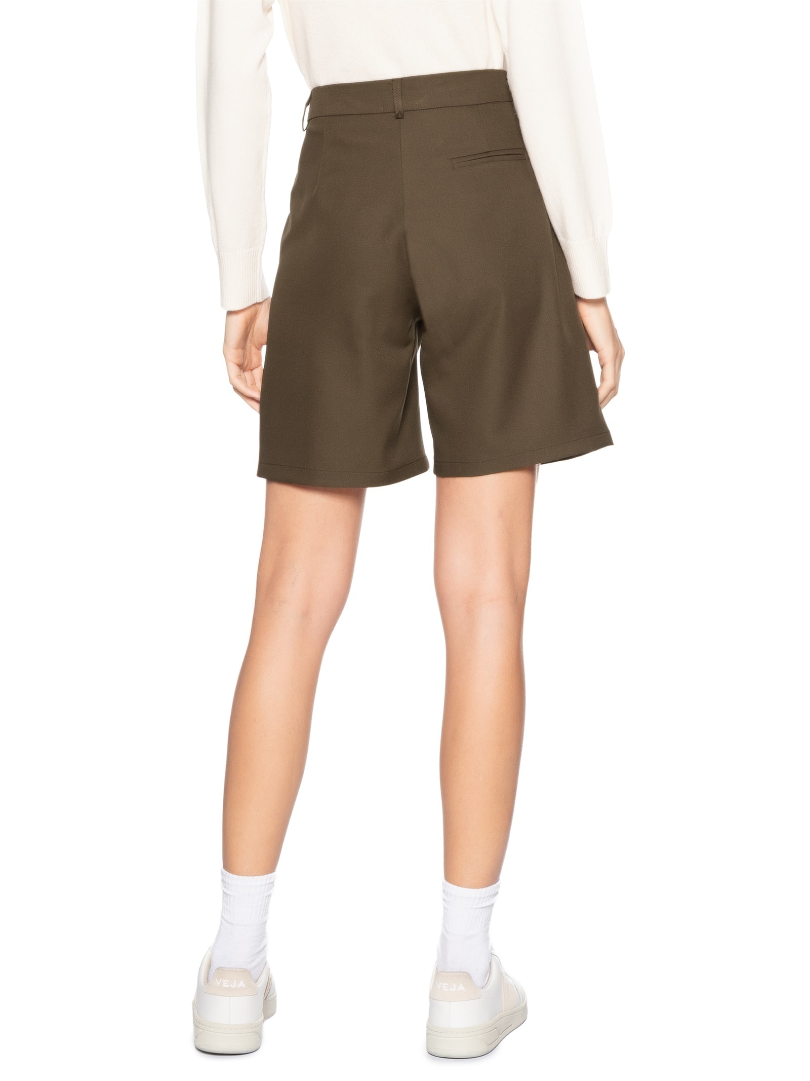 Short Feminino Alfaiataria Marrom Basiq