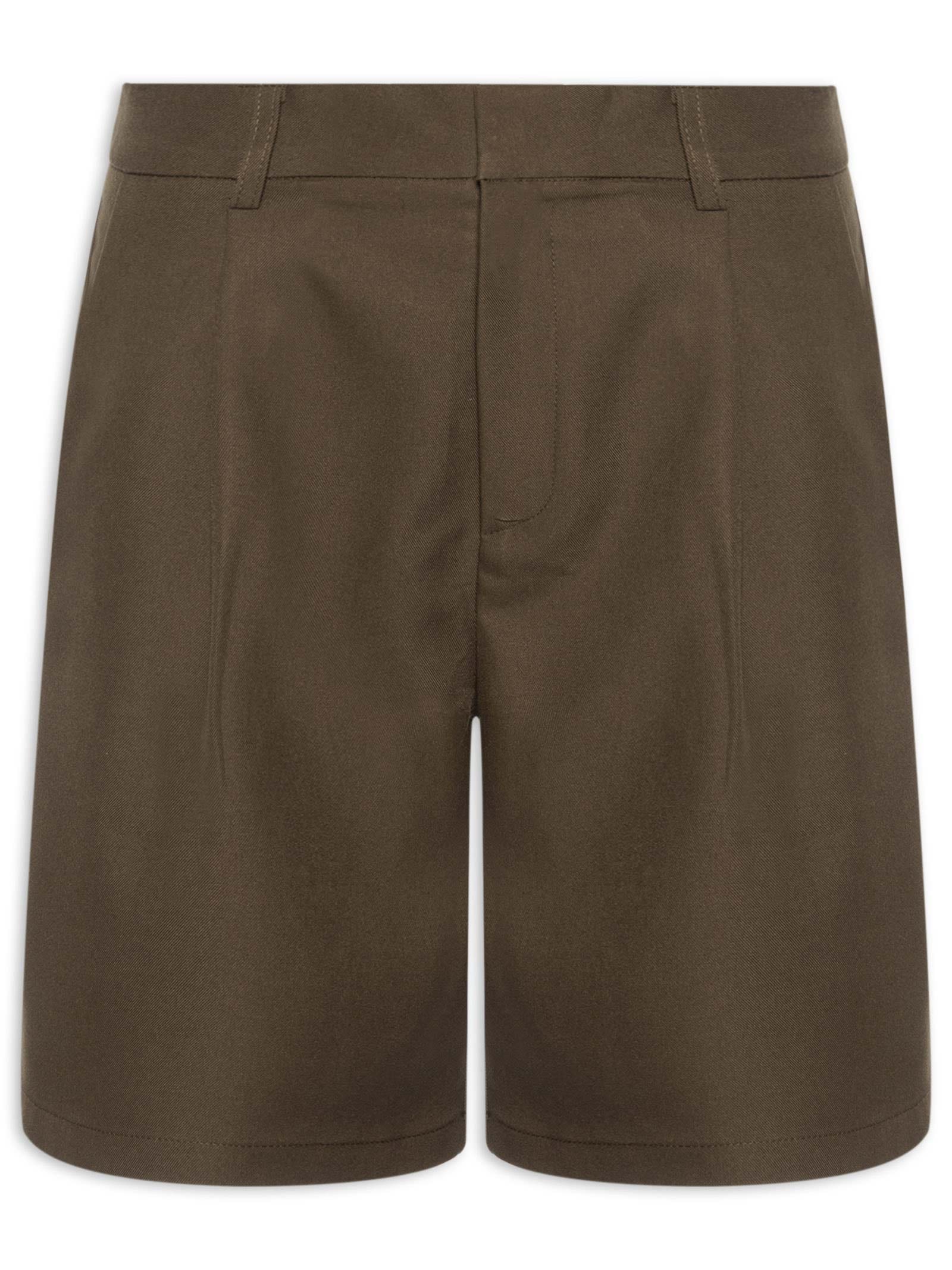 Short Feminino Alfaiataria Marrom Basiq