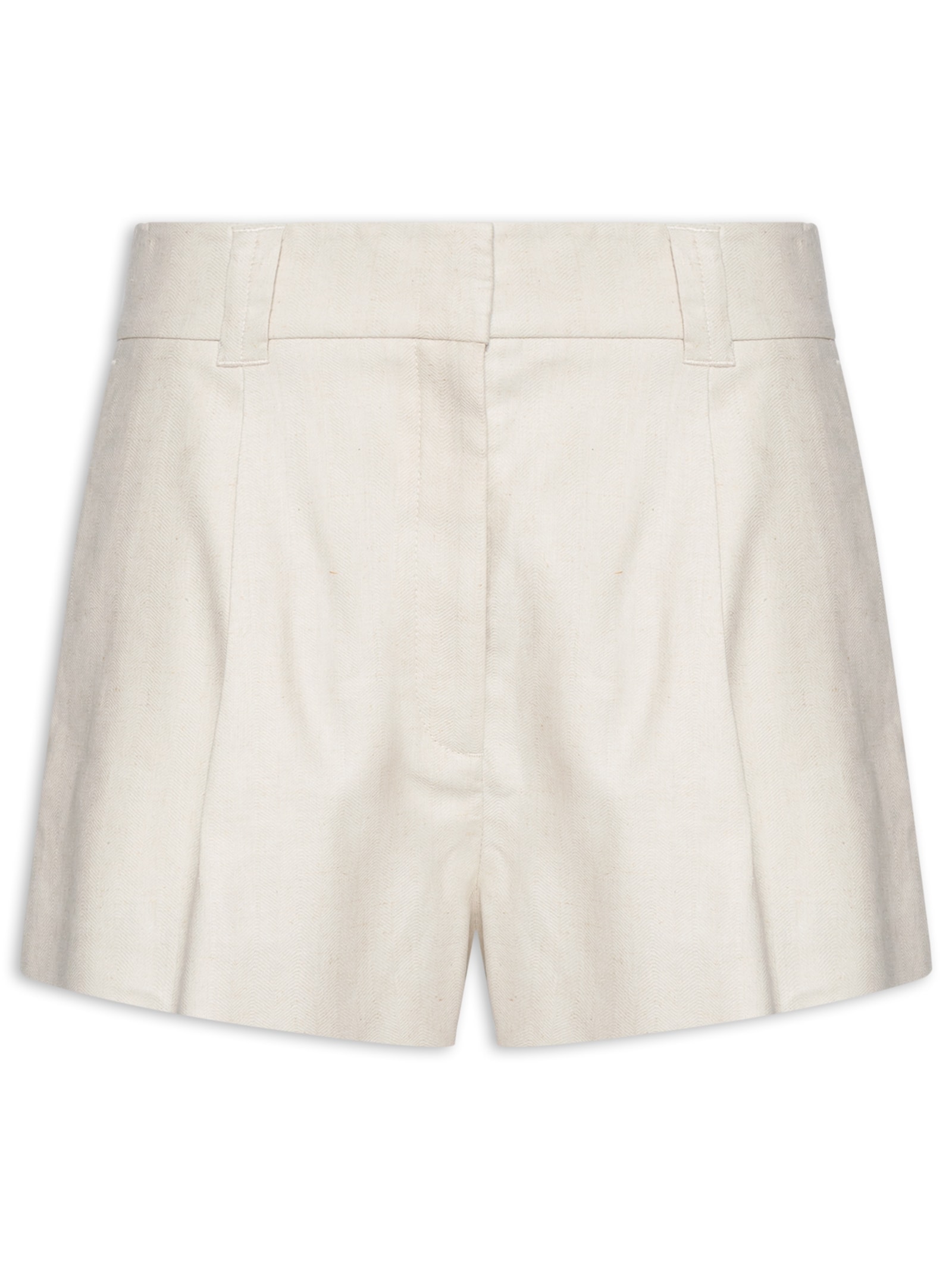 Short Feminino Alfaiataria Melange Off White Animale