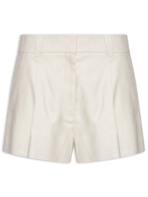 Short Feminino Alfaiataria Melange - Off White