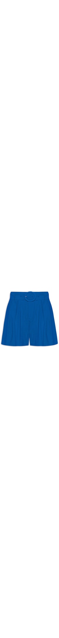Short Feminino Alfaiataria Pregas - Azul