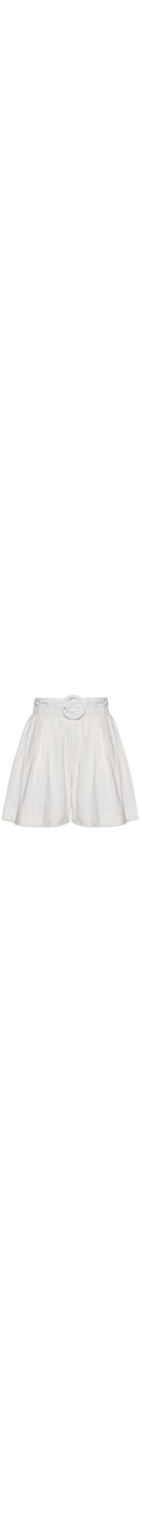 Short Feminino Alfaiataria Pregas - Branco
