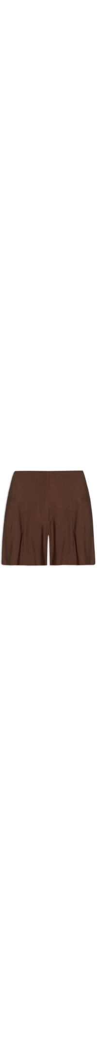 Short Feminino Alfaiataria Pregas - Marrom