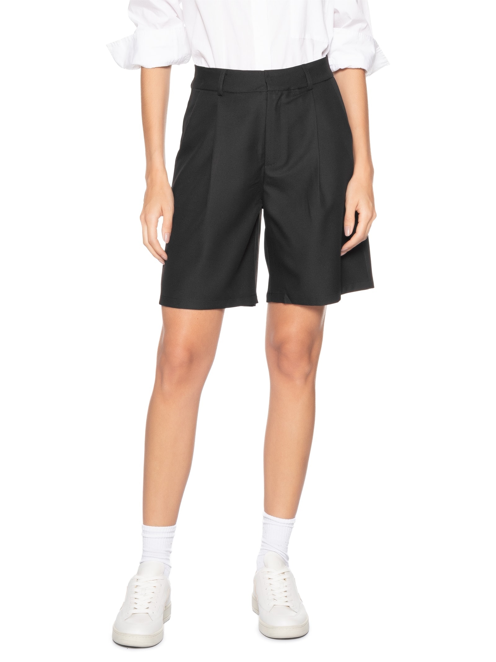 Short Feminino Alfaiataria Preto Basiq