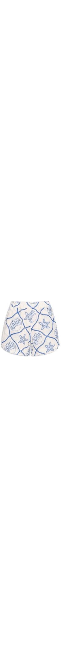 Short Feminino Alg Bordado Laise Al Mare - Branco