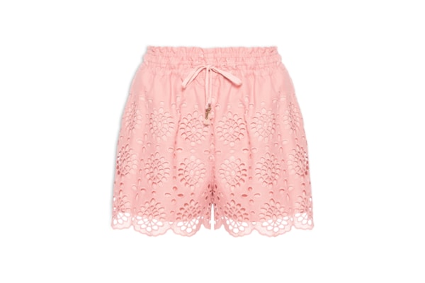 Short Feminino Algodão Bordado Barra - Rosa