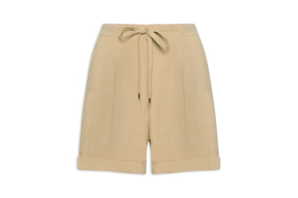 Short Feminino Amarração com Linho - Marrom