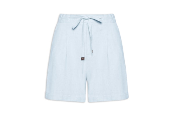 Short Feminino Amarração com Linho – Azul