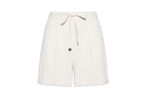 Short Feminino Amarração com Linho – Bege