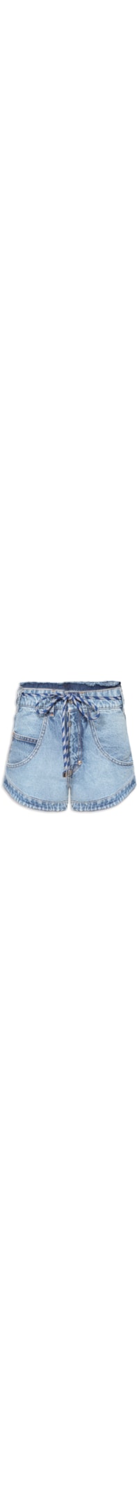 Short Feminino Amarração Jeans - Azul