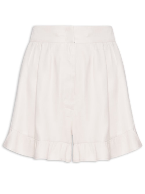 Short Feminino Babado Natural – Bege