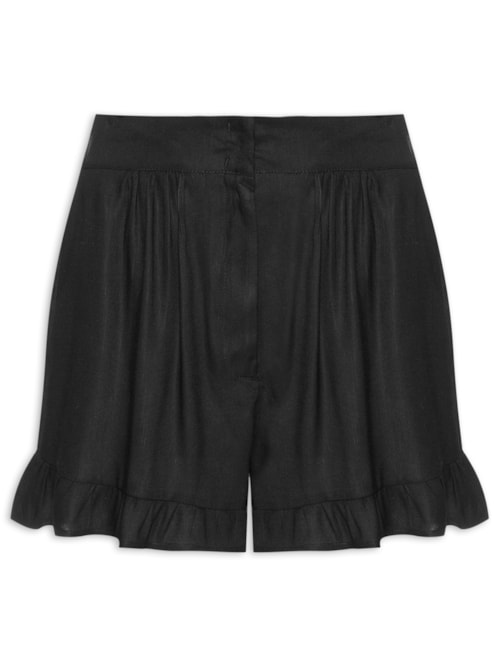 Short Feminino Babado – Preto