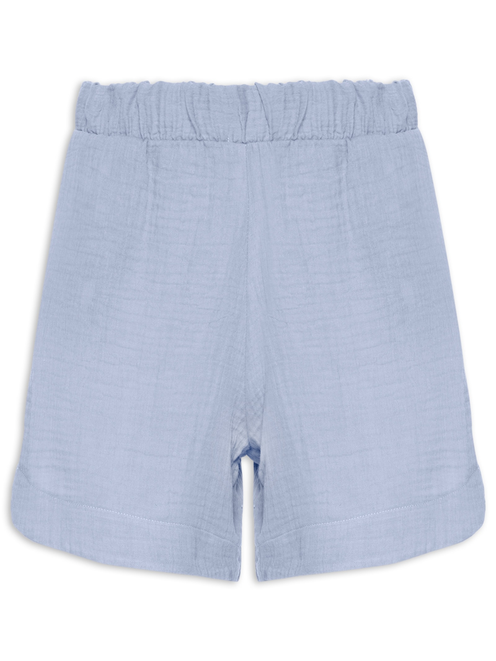 Short Feminino Barra Arredondada Com Bolsos Azul Basiq