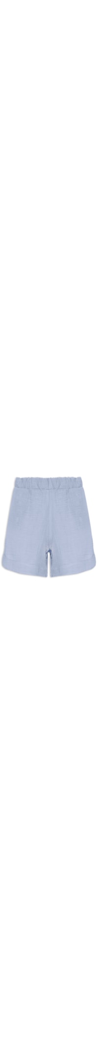 Short Feminino Barra Arredondada Com Bolsos - Azul