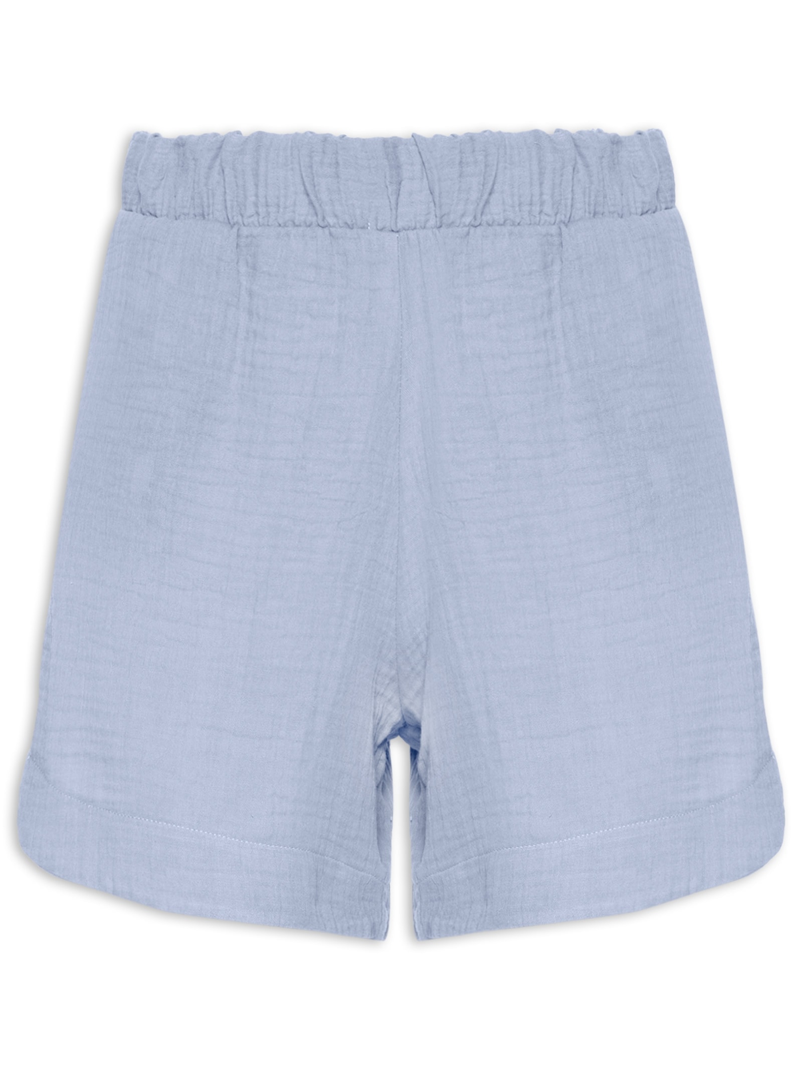 Short Feminino Barra Arredondada Com Bolsos Azul Basiq