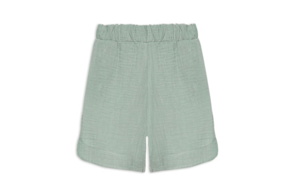 Short Feminino Barra Arredondada Com Bolsos - Verde