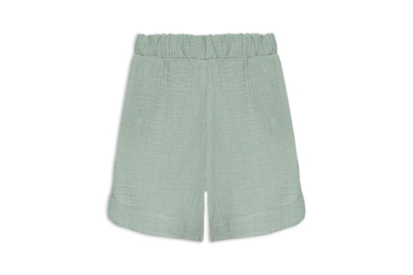 Short Feminino Barra Arredondada Com Bolsos - Verde