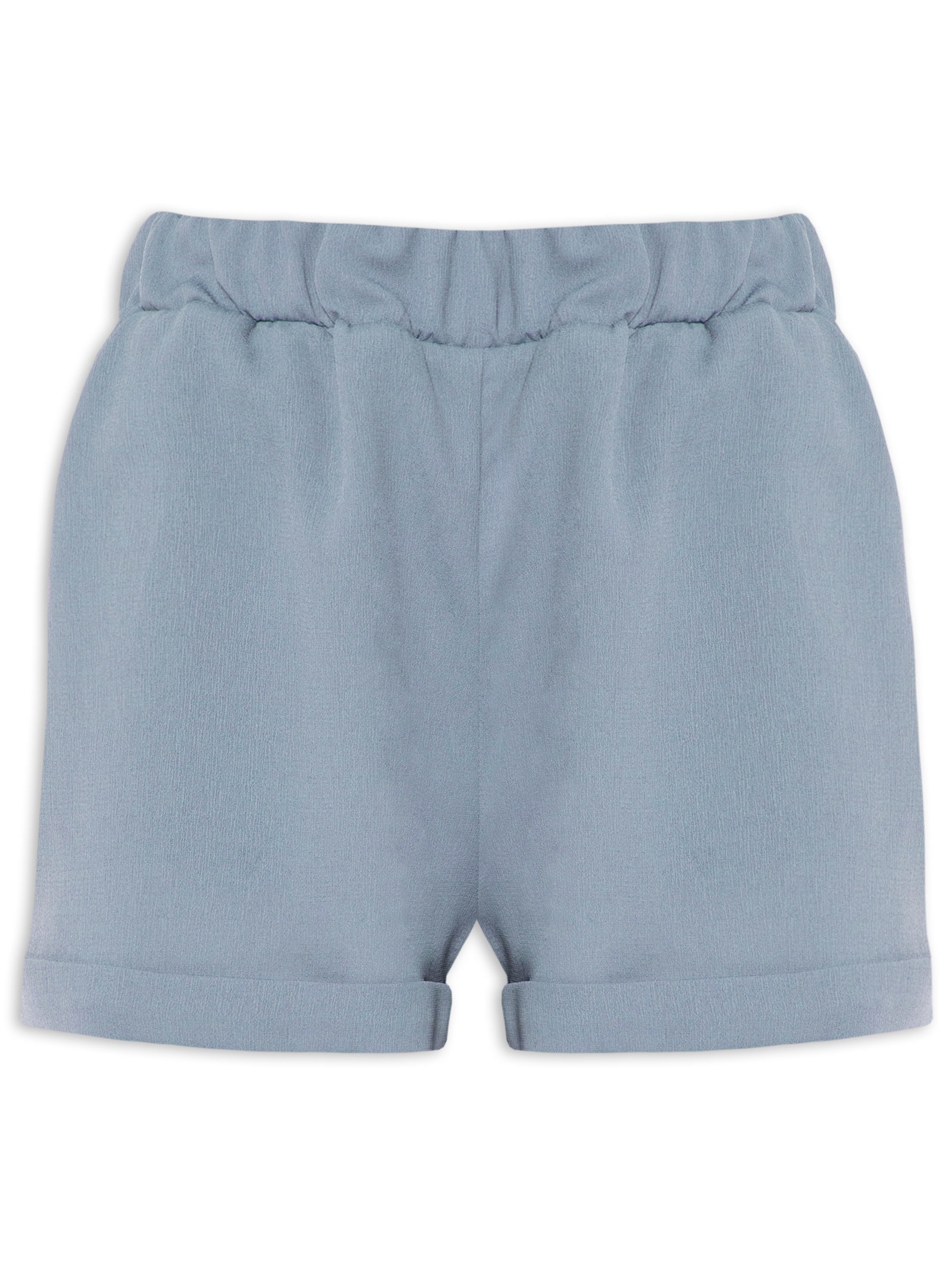 Short Feminino Barra Italiana Com Bolso Azul Basiq