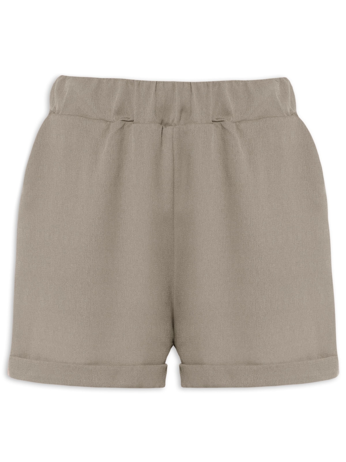 Vista 2 Short Feminino Barra Italiana Com Bolso - Bege NATURAIS NATURAIS