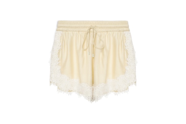 Short Feminino Barrado Renda - Bege