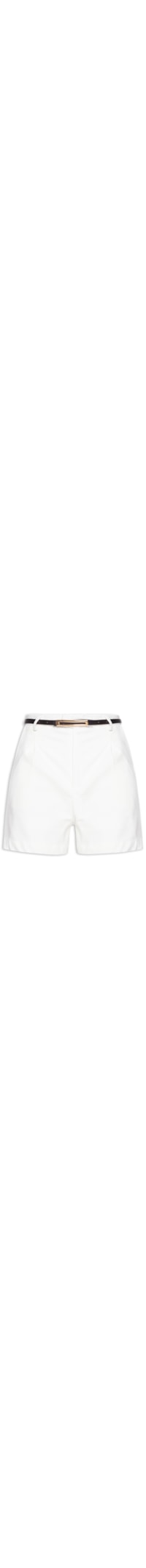 Short Feminino Básico Com Cinto - Off White