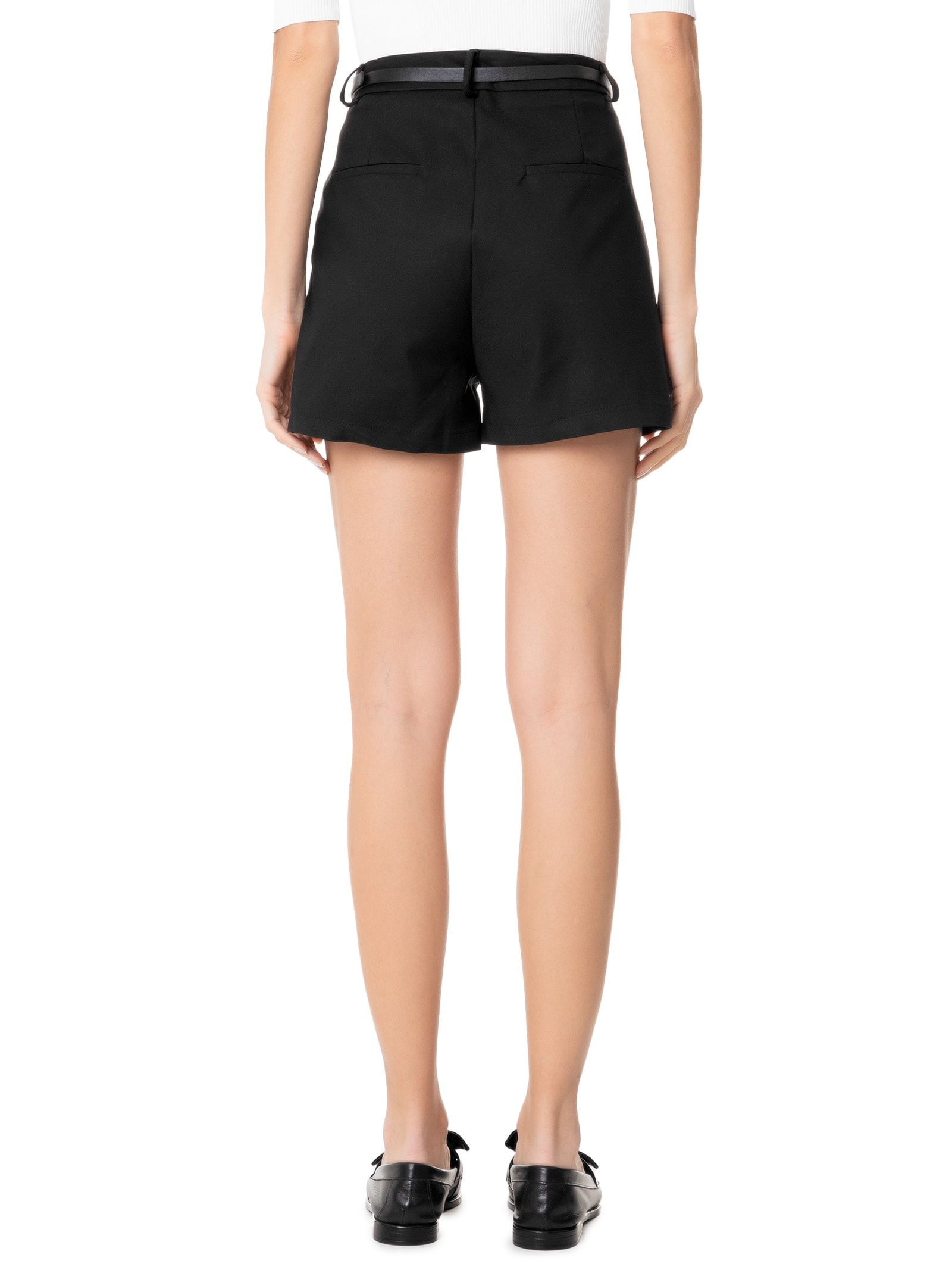 Short Feminino Básico Com Cinto Preto Basiq