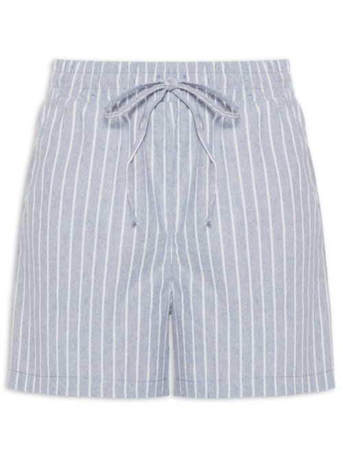 Short Feminino Básico Listrado – Azul