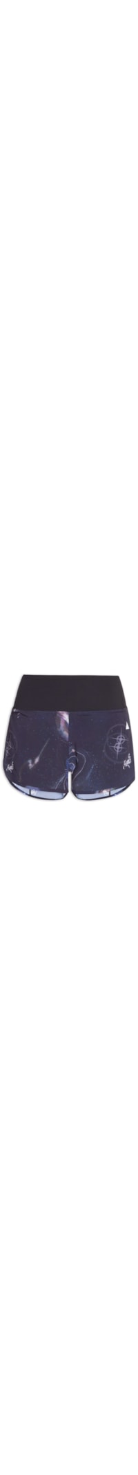 Short Feminino Basics Estampado Universo - Azul