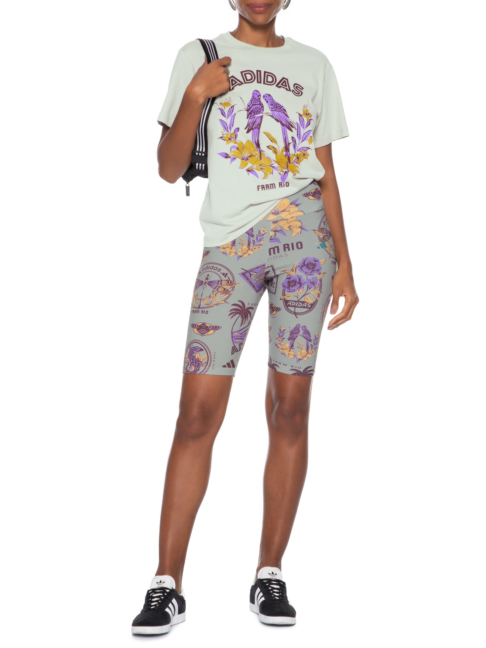 Short Feminino Bike Cinza Adidas + Farm