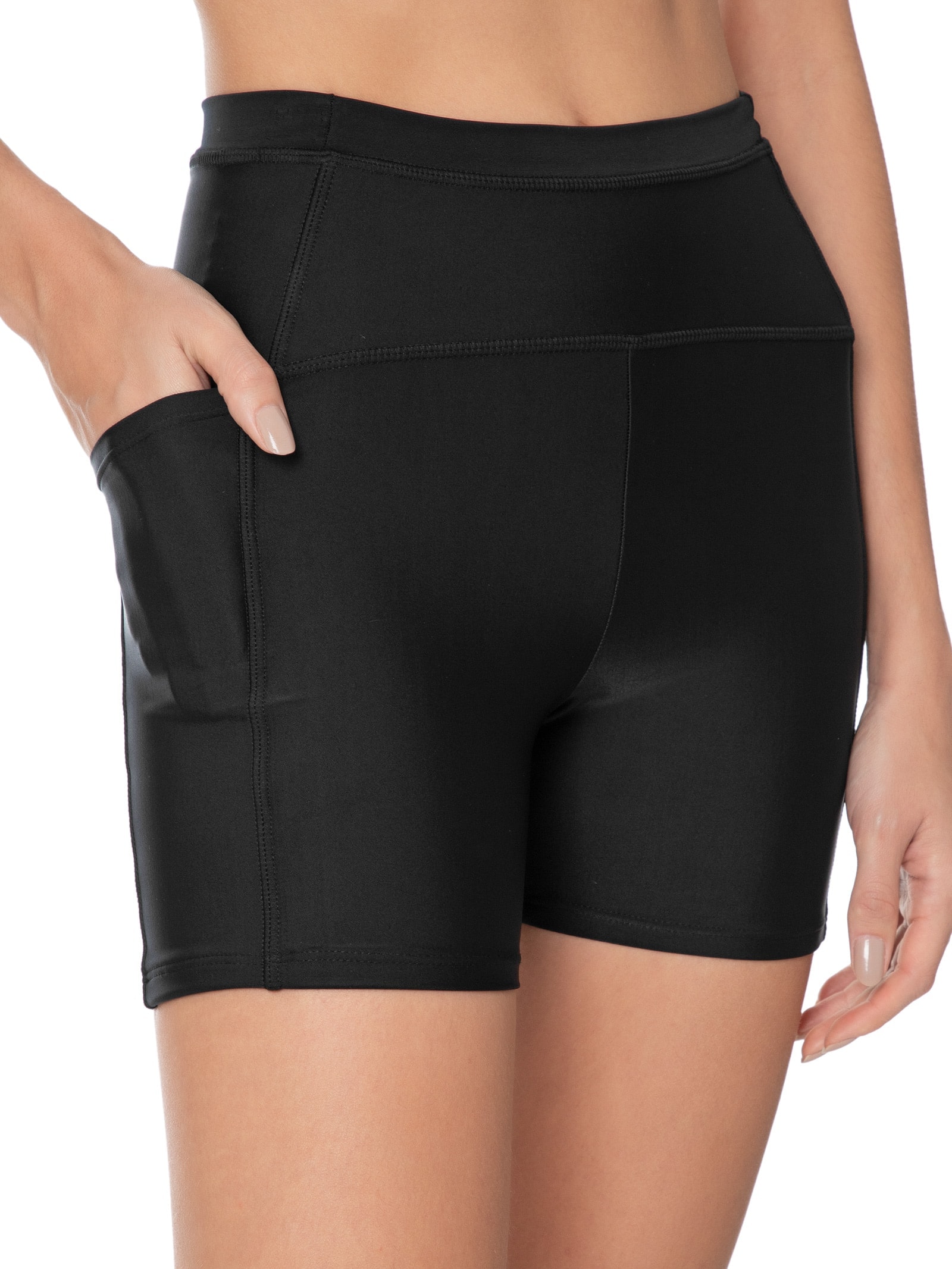 Short Feminino Biker Liso Preto Body For Sure