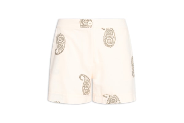 Short Feminino Bolso Bordado Alba - Bege
