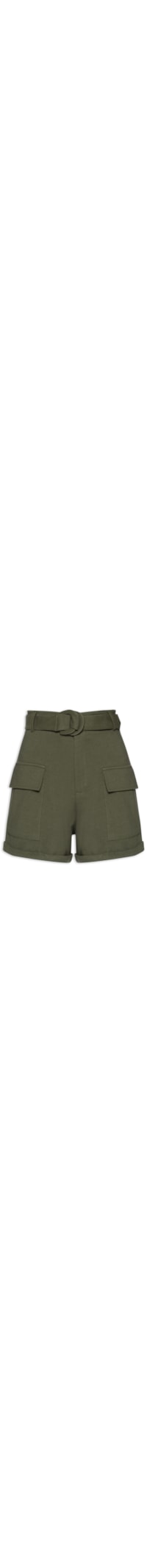 Short Feminino Bolsos Cargo Em Malha - Verde