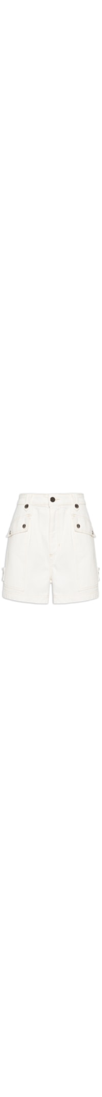 Short Feminino Bolsos Sarja - Branco