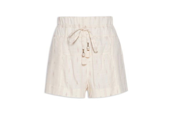 Short Feminino Bordado Caminhos - Bege
