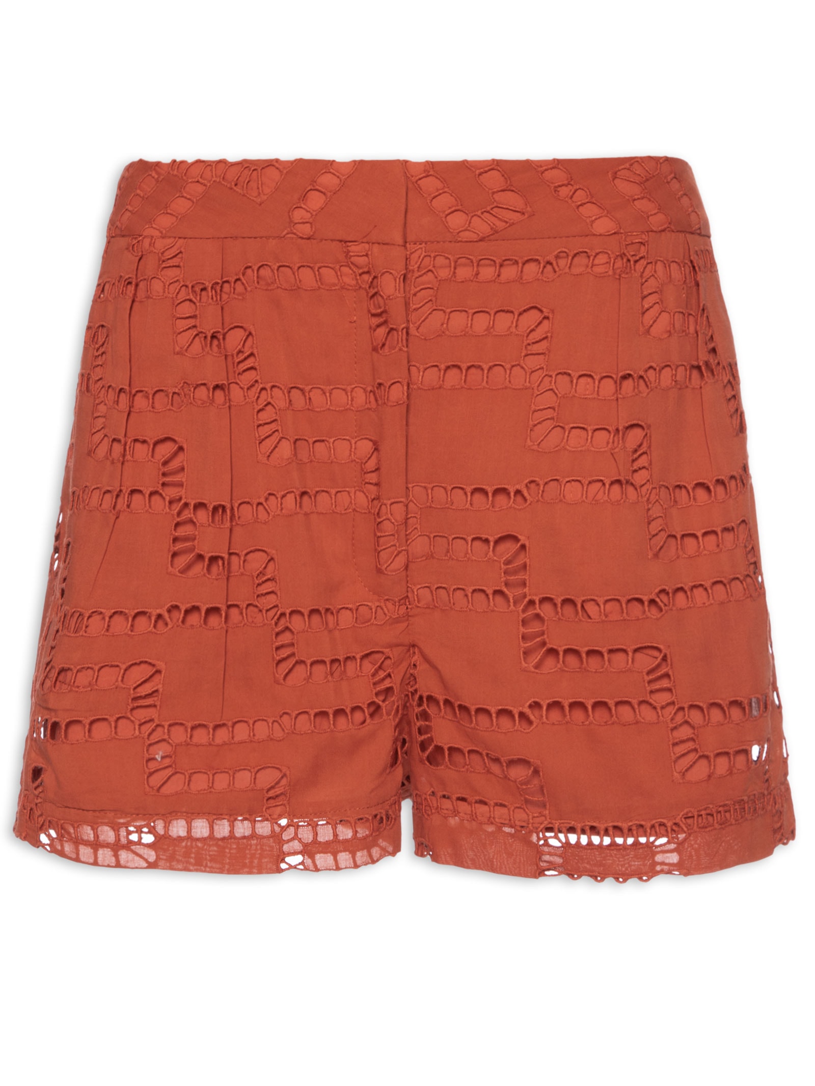 Short Feminino Bordado Voil Vermelho Animale