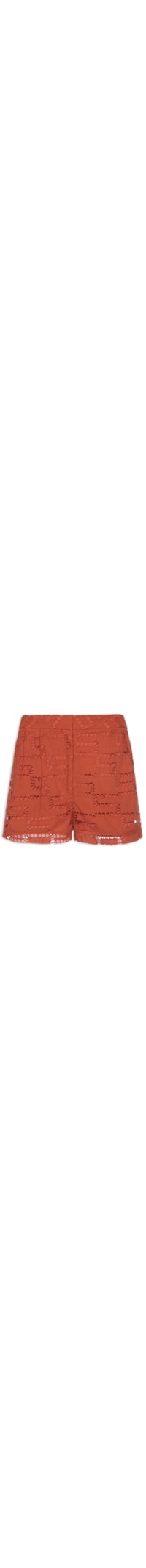 Short Feminino Bordado Voil - Vermelho