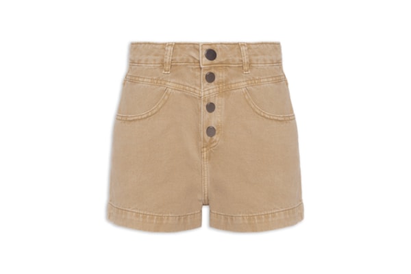Short Feminino Botões - Marrom