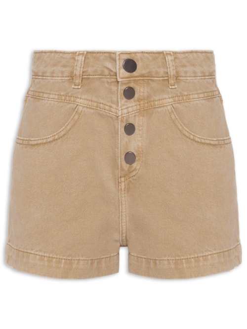 Short Feminino Botões – Marrom