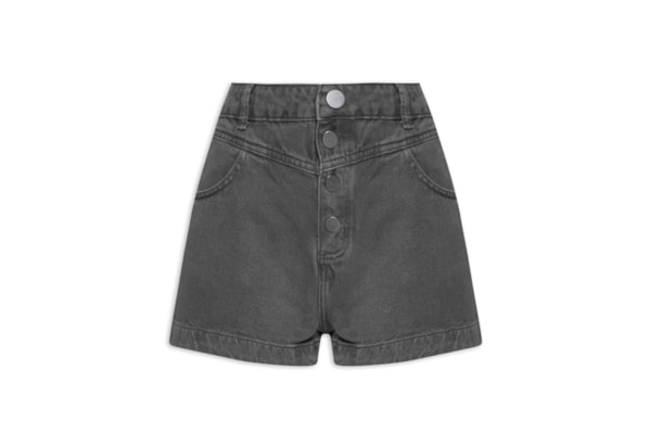 Short Feminino Botões - Preto
