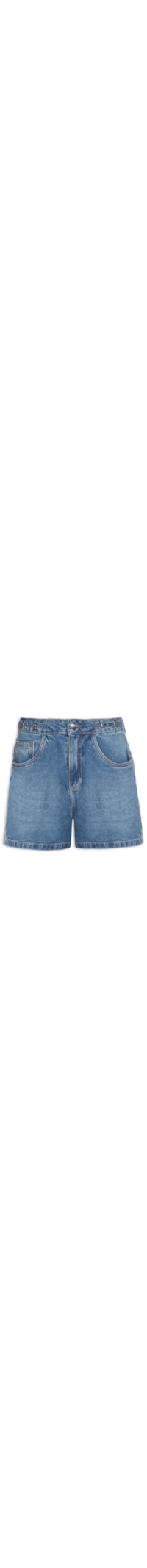 Short Feminino Boyfriend Cintura Média Jeans - Azul