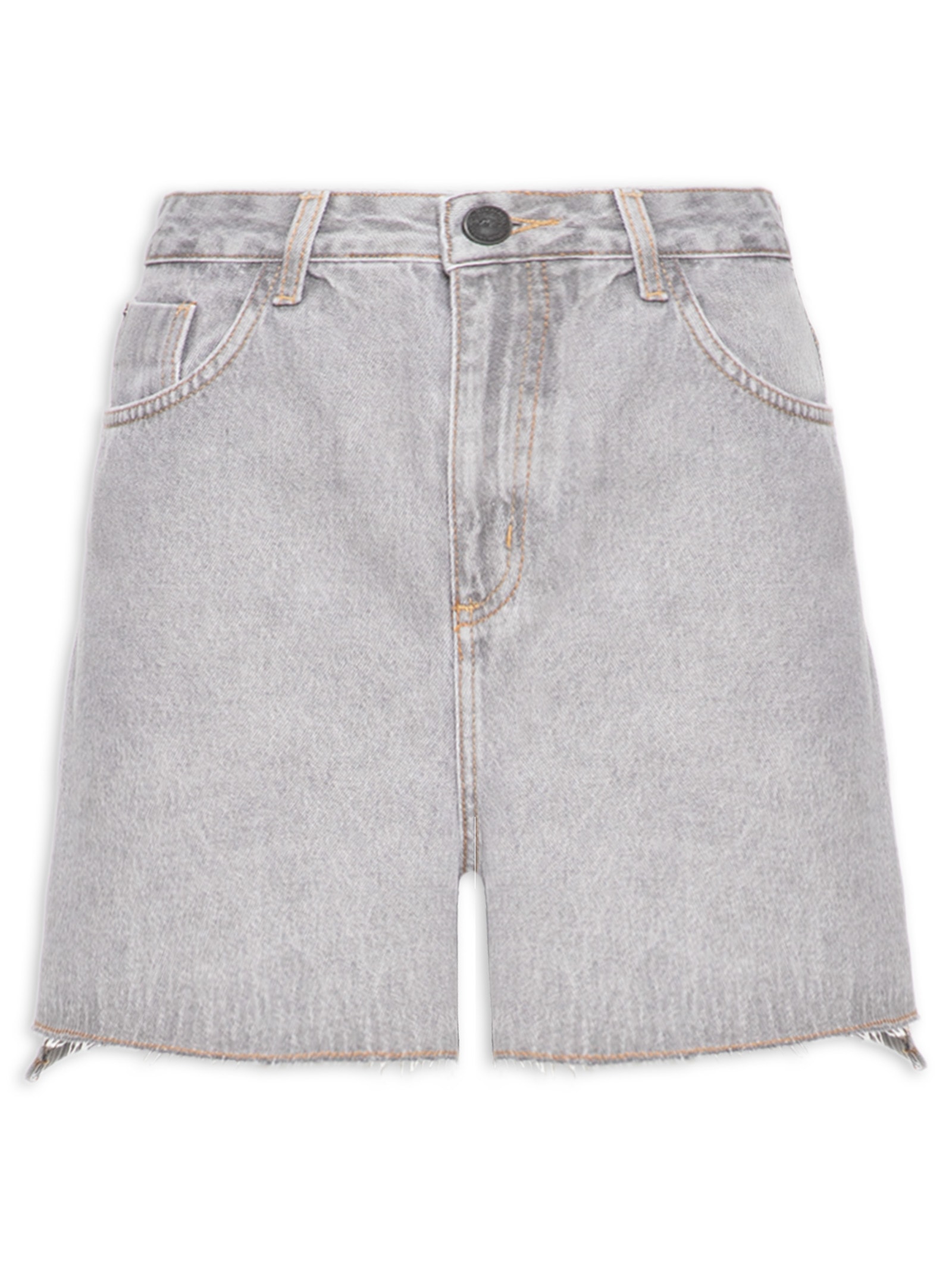 Short Feminino Boyfriend Jeans Cinza Lez A Lez