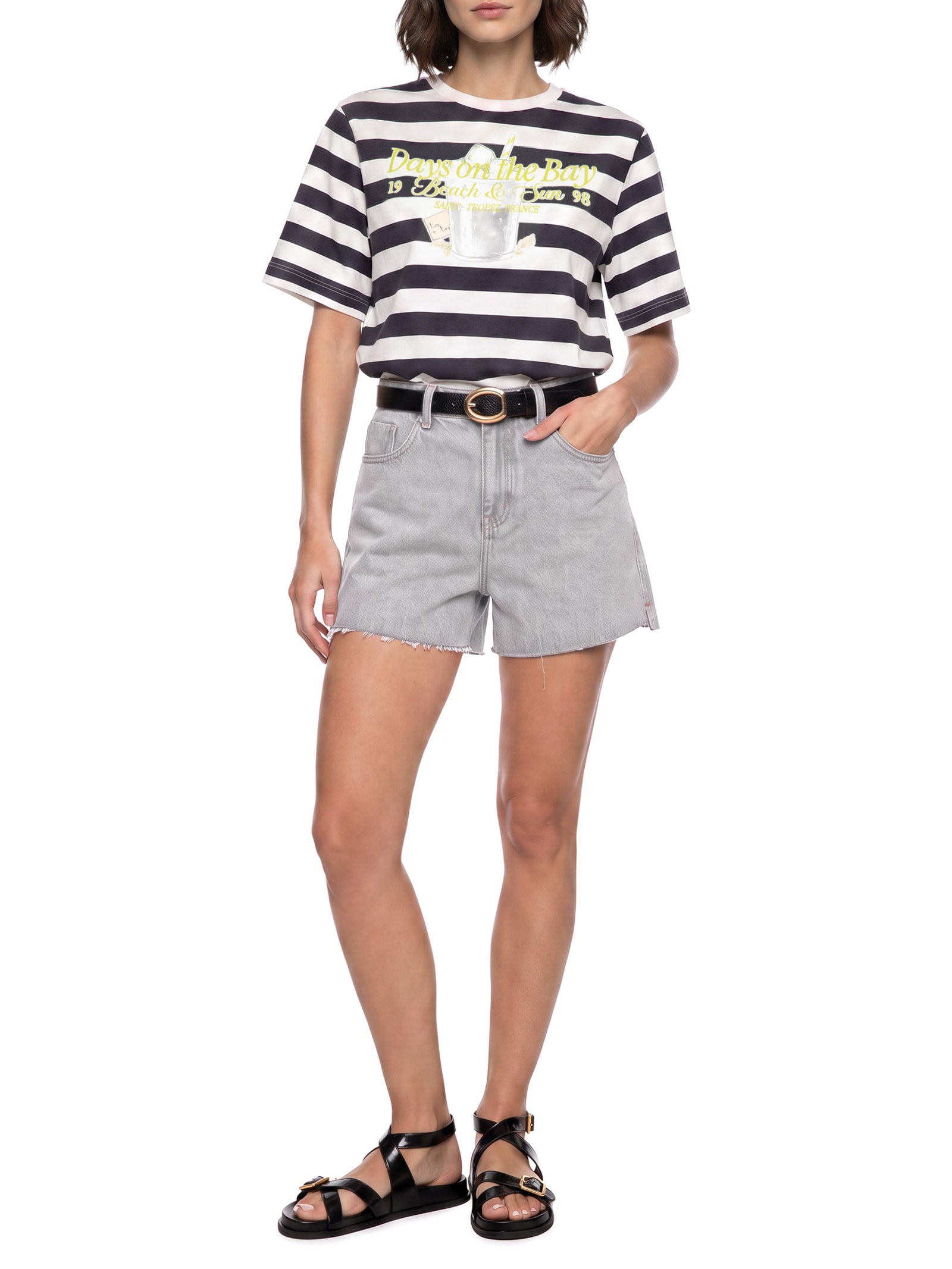 Short Feminino Boyfriend Jeans Cinza Lez A Lez