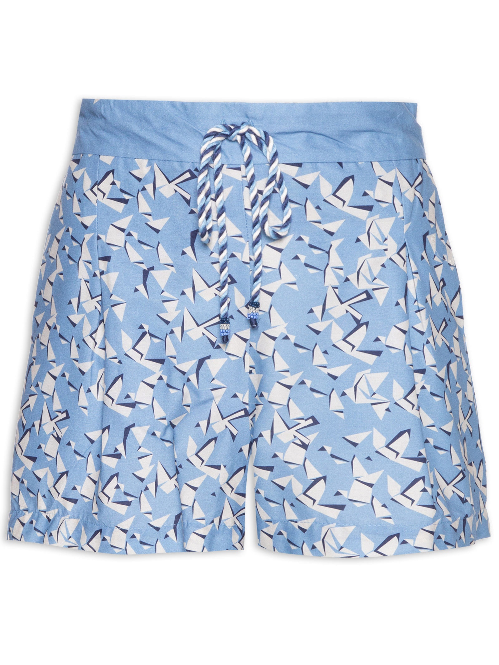 Short Feminino Cadarço Estampa Voo Livre Azul Dress To