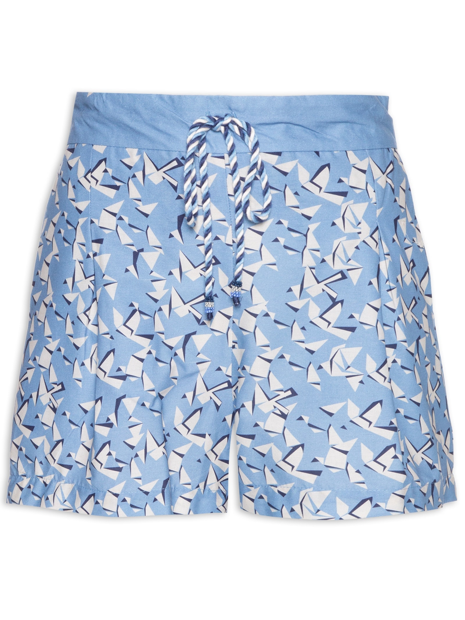 Short Feminino Cadarço Estampa Voo Livre Azul Dress To