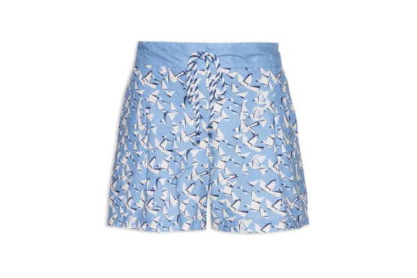 Short Feminino Cadarço Estampa Voo Livre - Azul