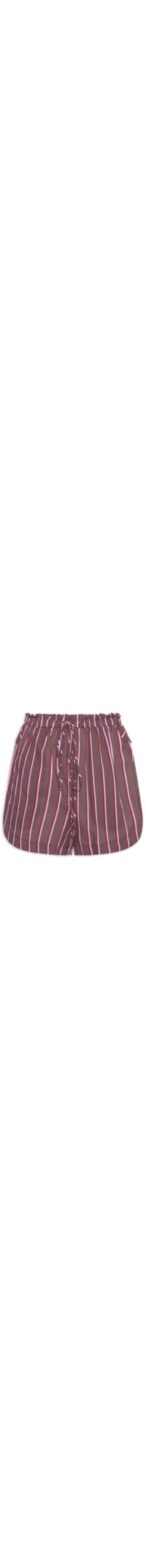 Short Feminino Casual Listrado - Marrom